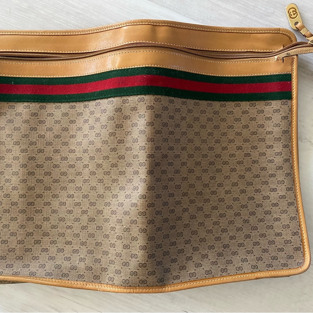 Gucci Tan and Brown omputer file bag with GG Monogram